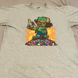 Supreme Men’s Graphic Tee - Gray with Multicolor Design !Accepting Offers!